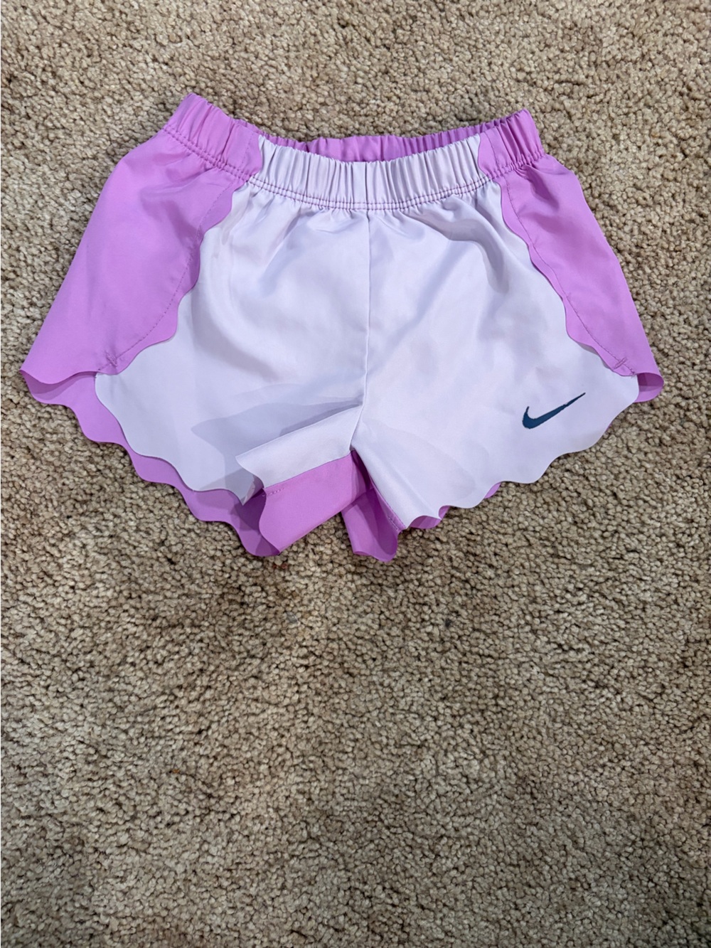 Nike Girls' Lavender and Light Pink Scallop Shorts